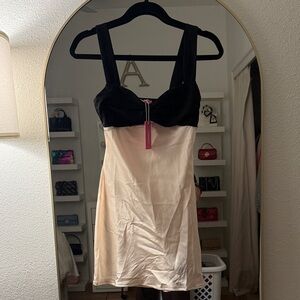 Edikted Black and Cream Mini Dress